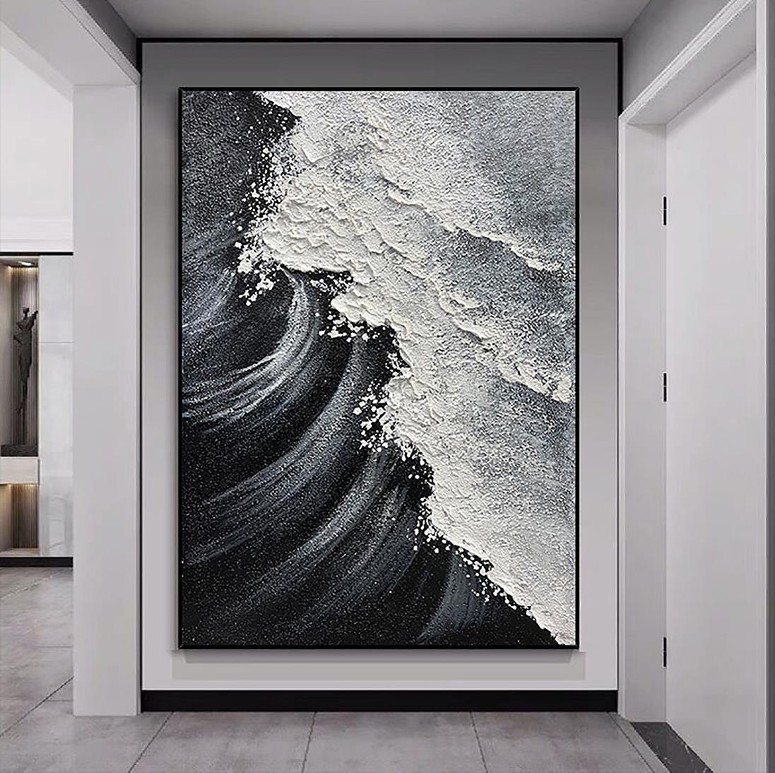 Beach abstract wave 01 wall art minimalism Oil Paintings